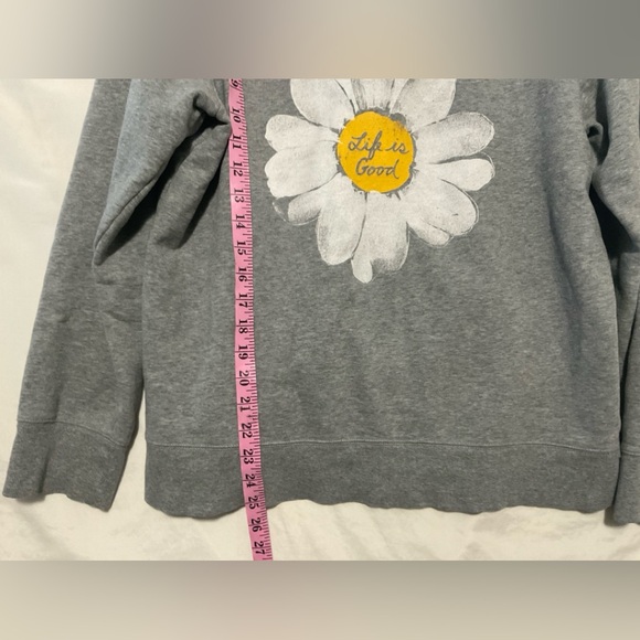 Life Is Good Gray Daisy Hoodie size L - Picture 7 of 9